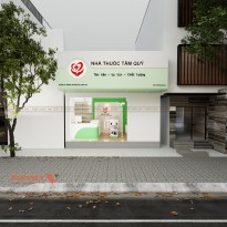 Chỉ 20m2 với mẫu thiết kế nhà thuốc Tâm Quý phong cách hiện đại